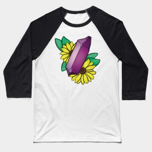 Amethyst and Yellow Flowers Baseball T-Shirt